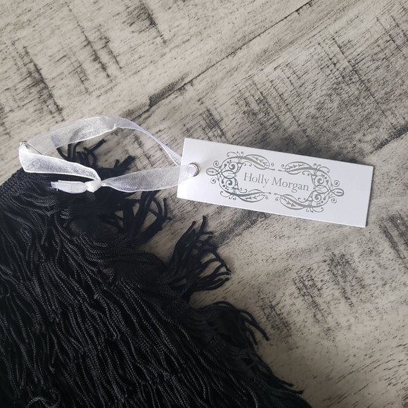 Holly Morgan Black Fringe Skirt Size 12 - Picture 3 of 7